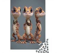 3D Animated Gecko Jigsaw Puzzles Challenge Toy Educational Games Home Decoration for Adults& Teenager Age 14 Years Up 70x50cm/1000pcs
