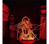 3D Anime Lamp Illusion Attack On Titans Levi Ackerman Action Figure Led Optical Light Night Light Kids Bedroom Decor Table-No Remote