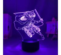 3D Anime Lamp Night Light Illusion Light Nightlight Attack On Titan Levi Ackerman Led for Bedroom Decoration Kids Gift Attack On Titan Table AOT Levi-16 Colors,with Remote Control