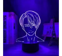 3D Anime Night Light Illusionyuri On Ice Victor Nikiforov Led for Bedroom Decor Birthday Gift Lamp Victor Yuri On Ice -Remote Control 16 Colors