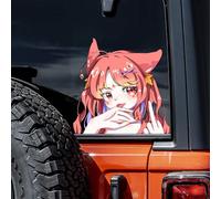 3D Anime Peeking Sticker Vinyl Car Decal for Women-Nouiroy Double-Side Self-Adhesive Anime Cartoon Girls Sticker for Cars Windows Bumpers Computer Laptop (Naughty Fox)