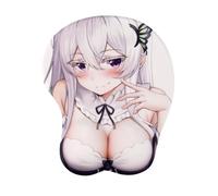 3D Anime Wrist Rest Support Mouse Pad Mat Gaming Mousepad, Cute Soft Sexy Cartoon Beauty Big Breast Boobs Silicone Mouse Pads with Wrist Support 3