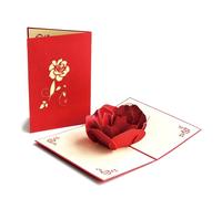 3D Anniversary Card for Couple - 3D Pop Up Greeting Card - Romantic Rose Flower Card with Envelope - Valentine's Day card, Perfect for A Special Occasion Gift for Her or Him