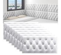3D Anti Collision Wall Padding for Bedroom,Peel and Stick Headboard Panels,Adhesive Wall Cushion Upholstered Headboard Panels Decor for Nursery Living Room