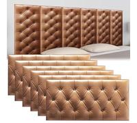 3D Anti Collision Wall Padding for Bedroom,Peel and Stick Headboard Panels,Adhesive Wall Cushion Upholstered Headboard Panels Decor for Nursery Living Room