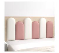 3D Anti-Collision Wall Padding, Peel And Stick Upholstered Headboard Wall Panel, 3cm Thick Protection Wall Sticker For Playroom Living Room Decorative(Beige+dark pink,150x50cm)