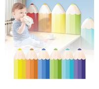 3D Anti-Collision Wall Stickers, Thicken Pencil Shape Kids Wall Padding, PU Self-Adhesive Waterproof Soft Bag Wall Panels for Bedside Protective Cushion