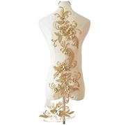 3D Applique sew on Patches Bead, 3in1 Flowers Sequin lace Trim Applique Motif Sewing Bridal Veil Wedding Dress Tripod Screw
