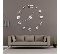 3D Arabic Numerals Big Wall Clocks Modern Design Large Frameless Wall Watch Decorative Clock Mirror Effect Living Room Wall Decor