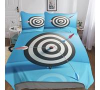 3D Archery Duvet Cover Set Super King Size Teens Adults Darts Super King Bedding Quilt Cover Sets Blue Printed Ultra Soft 3pcs Bedroom Comforter Covers with Zipper a.4625
