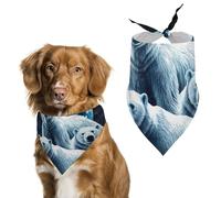 3D Arctic Bear Moonlight Pet Bandana Dogs Triangle Scarf Cats Handkerchief Puppy Costume
