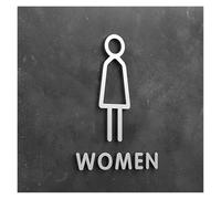 3D Arrow Toilet Sign Plate Elegant Wash Room Door Wall Label Sticker WC Bathroom Signage Board Art Home Bathroom Decor(12,25x16cm)