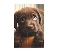 3D Art Brick Block Puzzle DIY Creative Building Blocks Fun Desk Decor Jigsaw a Cute Labrador Dog Print 37 Pcs