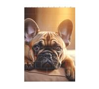 3D Art Brick Block Puzzle DIY Creative Building Blocks Fun Desk Decor Jigsaw Animal Dog French Bulldog Print 37 Pcs