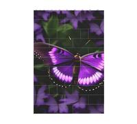 3D Art Brick Block Puzzle DIY Creative Building Blocks Fun Desk Decor Jigsaw Beautiful Purple Butterfly Print 37 Pcs
