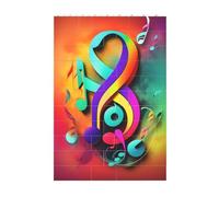3D Art Brick Block Puzzle DIY Creative Building Blocks Fun Desk Decor Jigsaw Colorful Musical Notes Print 37 Pcs