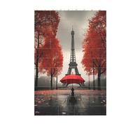 3D Art Brick Block Puzzle DIY Creative Building Blocks Fun Desk Decor Jigsaw Eiffel Tower with Red Umbrella Print 37 Pcs