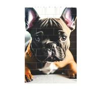 3D Art Brick Block Puzzle DIY Creative Building Blocks Fun Desk Decor Jigsaw French Bulldog Print 37 Pcs