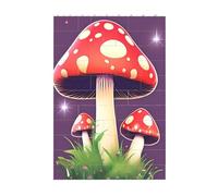 3D Art Brick Block Puzzle DIY Creative Building Blocks Fun Desk Decor Jigsaw Magic Red Mushroom Print 37 Pcs