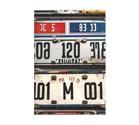 3D Art Brick Block Puzzle DIY Creative Building Blocks Fun Desk Decor Jigsaw Old License Plate Print 37 Pcs