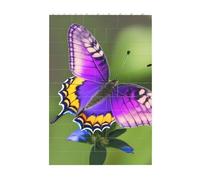 3D Art Brick Block Puzzle DIY Creative Building Blocks Fun Desk Decor Jigsaw Purple Butterfly Pattern Print 37 Pcs