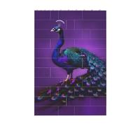 3D Art Brick Block Puzzle DIY Creative Building Blocks Fun Desk Decor Jigsaw Purple Peacock Pattern Print 37 Pcs