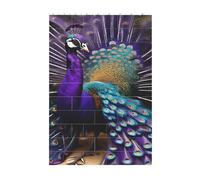 3D Art Brick Block Puzzle DIY Creative Building Blocks Fun Desk Decor Jigsaw Purple Peacock Print 37 Pcs