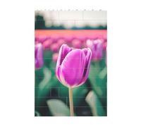 3D Art Brick Block Puzzle DIY Creative Building Blocks Fun Desk Decor Jigsaw Purple Tulips Print 37 Pcs