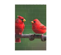 3D Art Brick Block Puzzle DIY Creative Building Blocks Fun Desk Decor Jigsaw Red Birds Print 37 Pcs
