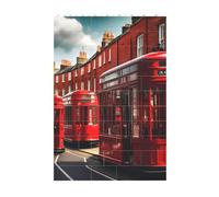 3D Art Brick Block Puzzle DIY Creative Building Blocks Fun Desk Decor Jigsaw Red London Street Print 37 Pcs