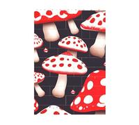 3D Art Brick Block Puzzle DIY Creative Building Blocks Fun Desk Decor Jigsaw Red White and Mushroom Print 37 Pcs