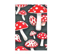 3D Art Brick Block Puzzle DIY Creative Building Blocks Fun Desk Decor Jigsaw Red White Mushroom Print 37 Pcs