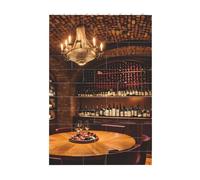 3D Art Brick Block Puzzle DIY Creative Building Blocks Fun Desk Decor Jigsaw Red Wine Cellar Picture Print 37 Pcs