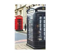 3D Art Brick Block Puzzle DIY Creative Building Blocks Fun Desk Decor Jigsaw Telephone Booth Print 37 Pcs