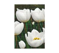 3D Art Brick Block Puzzle DIY Creative Building Blocks Fun Desk Decor Jigsaw White Tulips Flower Print 37 Pcs