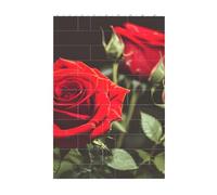 3D Art Brick Block Puzzle DIY Creative Building Blocks Fun Desk Decor Jigsaw Wine and Red Rose Print 37 Pcs