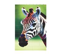 3D Art Brick Block Puzzle DIY Creative Building Blocks Fun Desk Decor Jigsaw Zebra and Giraffe Print 37 Pcs
