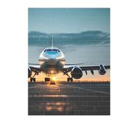 3D Art Brick Puzzle 141Pcs Bricks Block Puzzle Creative DIY Building Blocks Airplane in The Evening Light Printed