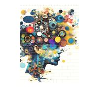 3D Art Brick Puzzle 141Pcs Bricks Block Puzzle Creative DIY Building Blocks Artificial Intelligence Brain Printed