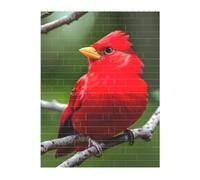 3D Art Brick Puzzle 141Pcs Bricks Block Puzzle Creative DIY Building Blocks Beautiful red Birds Printed