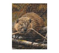 3D Art Brick Puzzle 141Pcs Bricks Block Puzzle Creative DIY Building Blocks Beaver Working Printed