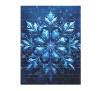 3D Art Brick Puzzle 141Pcs Bricks Block Puzzle Creative DIY Building Blocks Blue Christmas Snowflake Printed