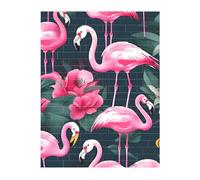 3D Art Brick Puzzle 141Pcs Bricks Block Puzzle Creative DIY Building Blocks Flamingo Floral Printed Printed