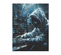 3D Art Brick Puzzle 141Pcs Bricks Block Puzzle Creative DIY Building Blocks Hacker Attack Printed