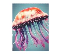3D Art Brick Puzzle 141Pcs Bricks Block Puzzle Creative DIY Building Blocks Jellyfish Printed