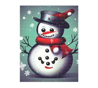 3D Art Brick Puzzle 141Pcs Bricks Block Puzzle Creative DIY Building Blocks Merry Christmas Day Snowman Printed