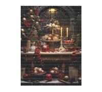 3D Art Brick Puzzle 141Pcs Bricks Block Puzzle Creative DIY Building Blocks Merry Christmas Printed