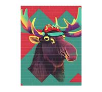 3D Art Brick Puzzle 141Pcs Bricks Block Puzzle Creative DIY Building Blocks Moose Printed