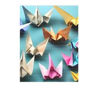 3D Art Brick Puzzle 141Pcs Bricks Block Puzzle Creative DIY Building Blocks Origami Paper Crane Printed