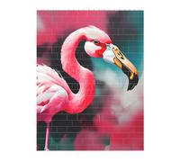 3D Art Brick Puzzle 141Pcs Bricks Block Puzzle Creative DIY Building Blocks Painting Flamingo Printed